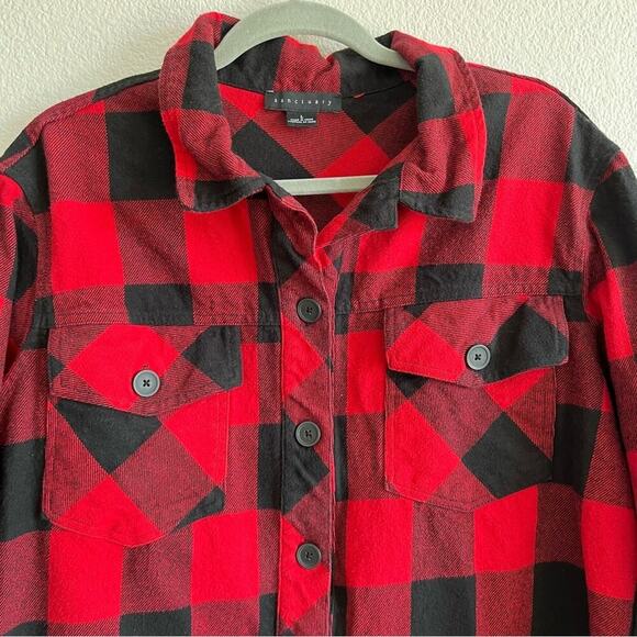 Sanctuary Shacket in Cherry Check Size Large - Picture 2 of 8